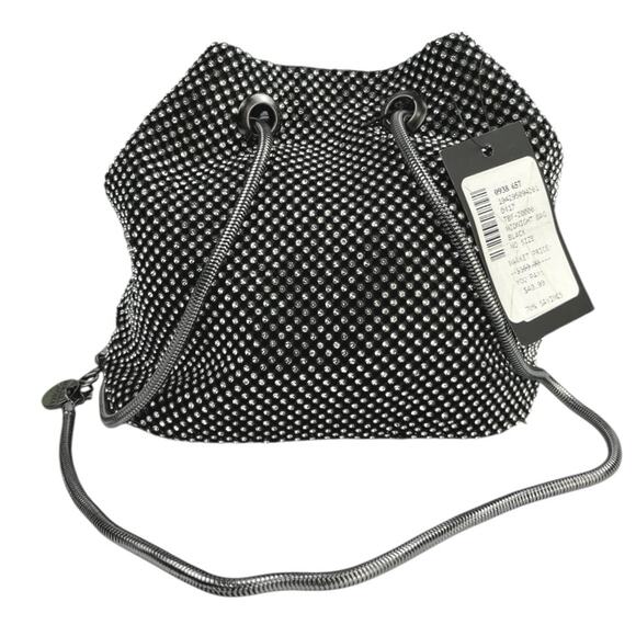 NEW Badgley Mischka Black Silver Rhinestone Chain Strap Midnight Shoulder Bag - Picture 2 of 6